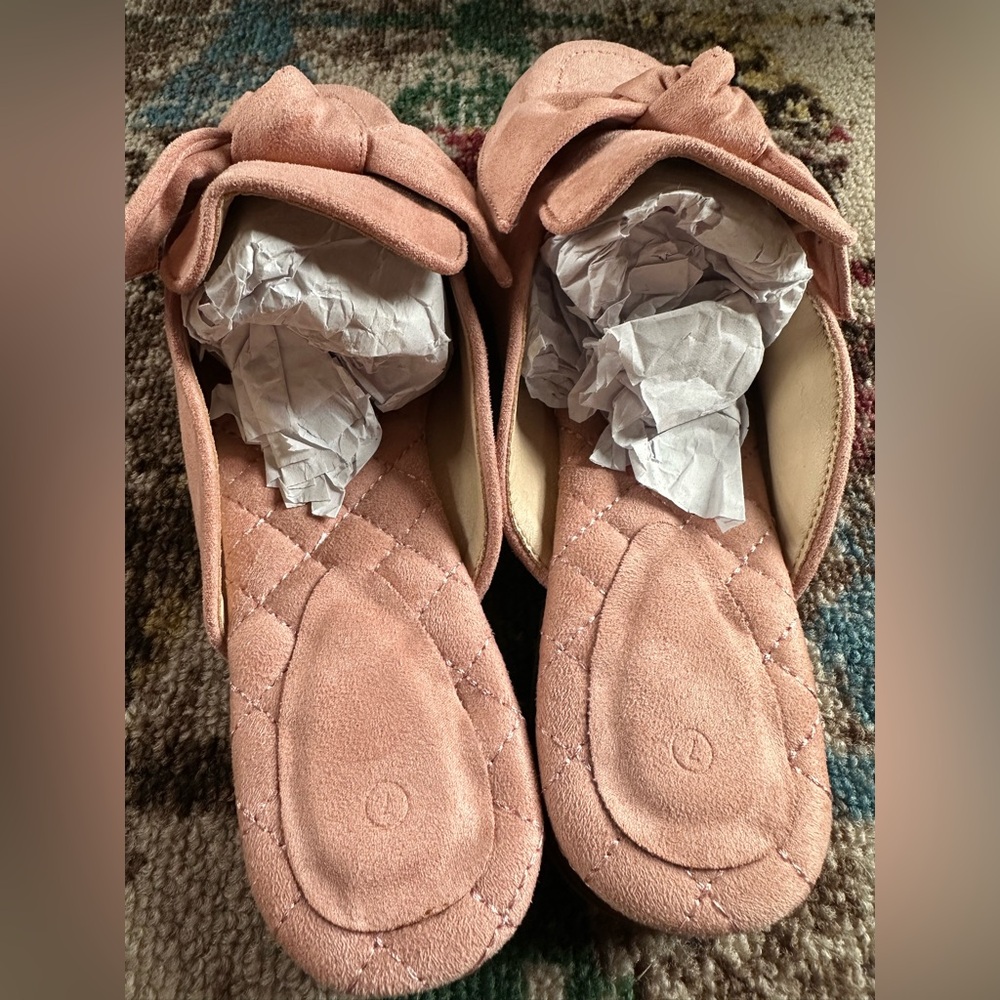 Pink Suede Bow Loafers - Picture 6 of 6